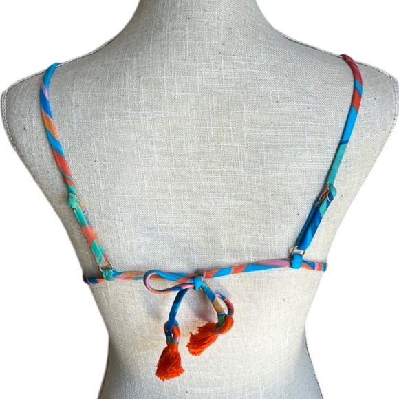 FARM RIO NWT PAINTED BIRDS BLUE TIE SIDE BIKINI TOP - NWT - M - Picture 2 of 10